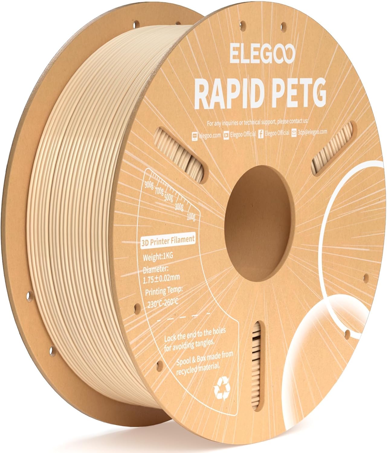 Filamento PETG ELEGOO Rapid Beige