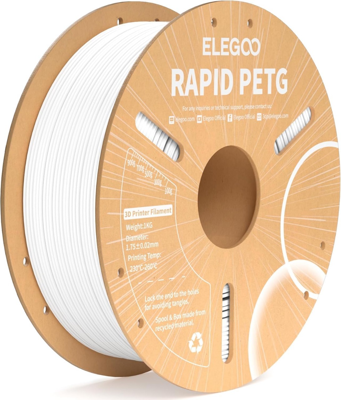 Filamento PETG ELEGOO Rapid BLANCO