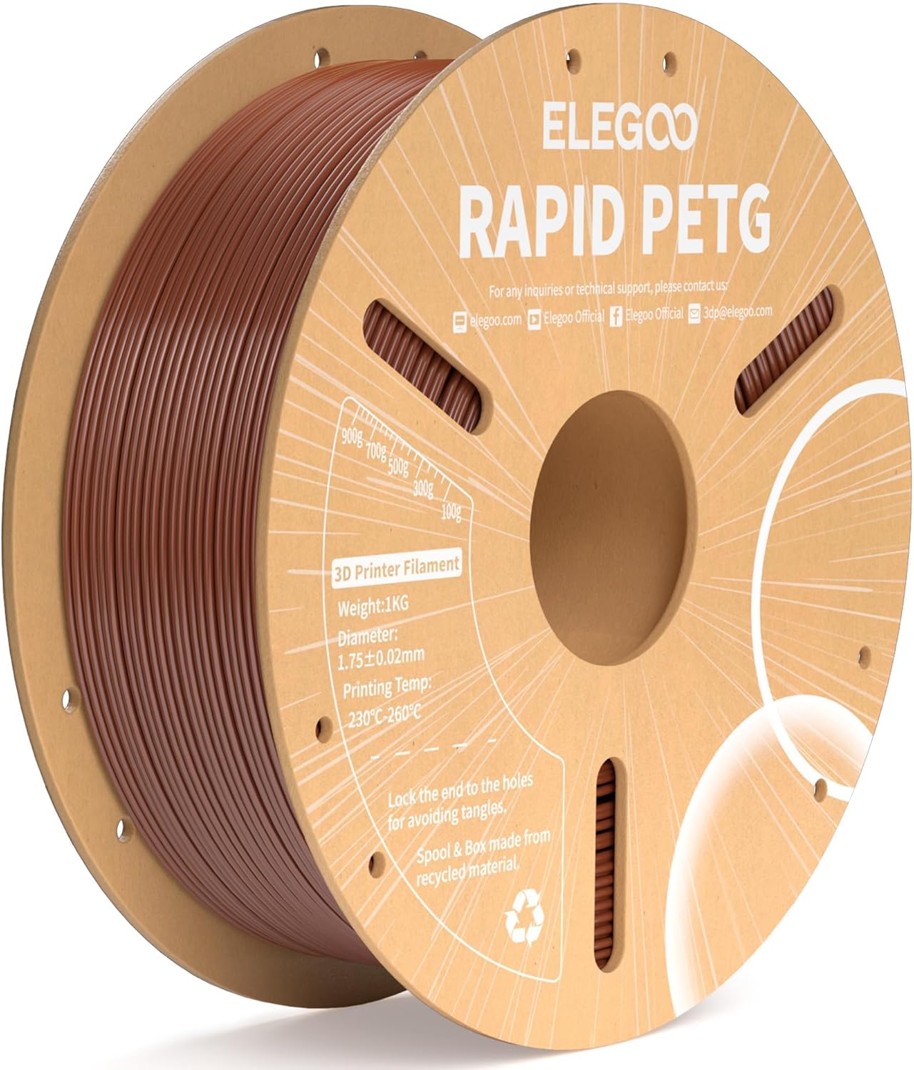 Filamento PETG ELEGOO Rapid MARRON