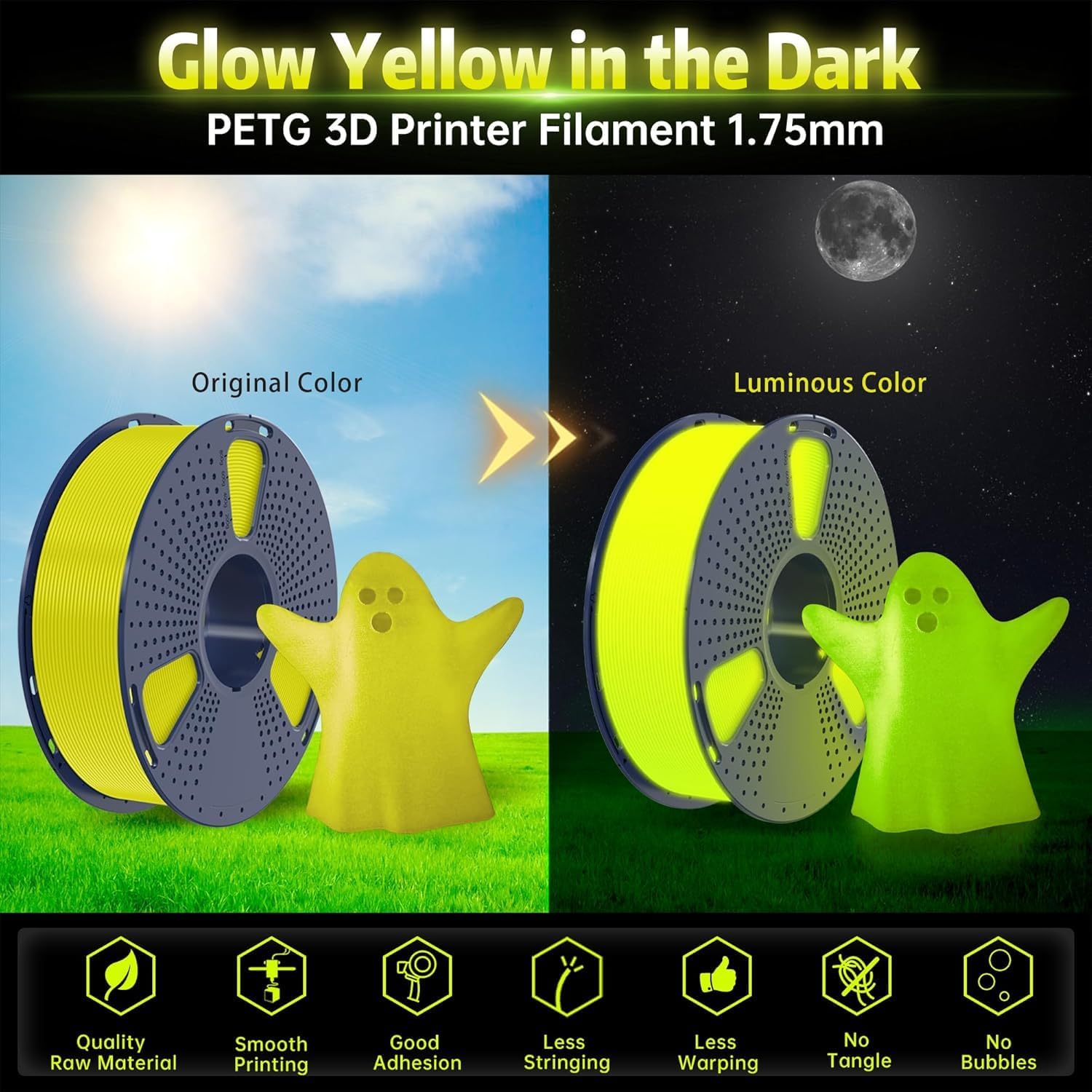 Filamento PETG SUNLU Amarillo Flourescente