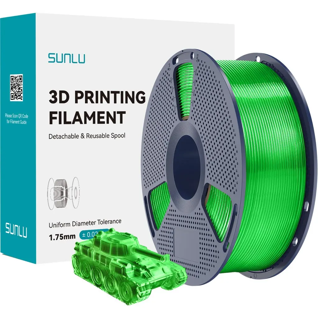 Filamento PLA+ SUNLU Verde Transparente