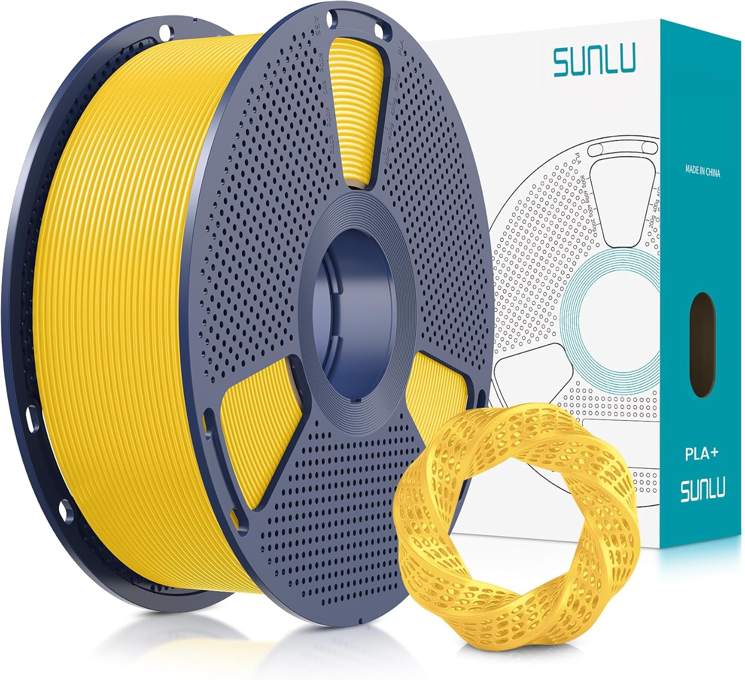 Filamento PLA+ SUNLU Amarillo Transparente